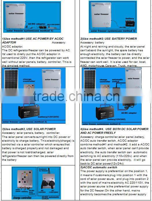 142L solar power refrigerator fridge freezer refrigerator solar
