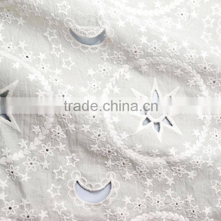 Latest design customized moon and star pattern micro fiber polyester cotton fabric