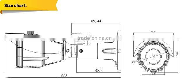 Low Cost 100% Metal IP66 Bullet CCTV AHD Camera 720P COMS 2MP Camera AHD Bullet Waterproof Night Vision 3.6mm fixed lens