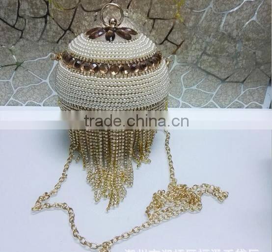 2015 fashion wedding ball pearl beaded clutch bag wedding bag