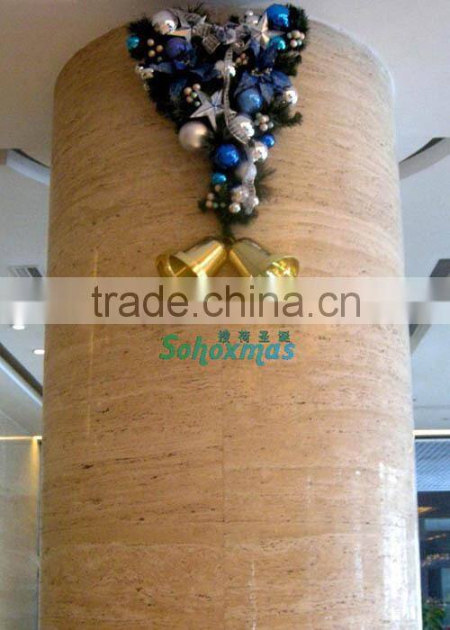 Hotal / mall wall pole rattan & pvc ball hang christmas decorative