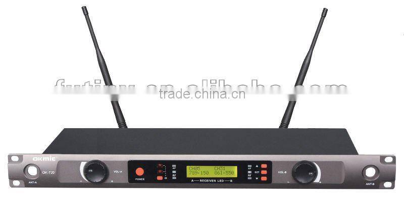OK-720 UHF wireless microphone Dual Channels/UHF PLL 32/99 channels