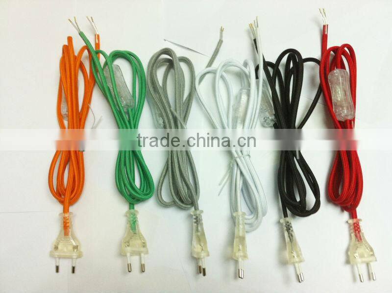 lamp cord, lamp wire with textile braided cable and inline switch