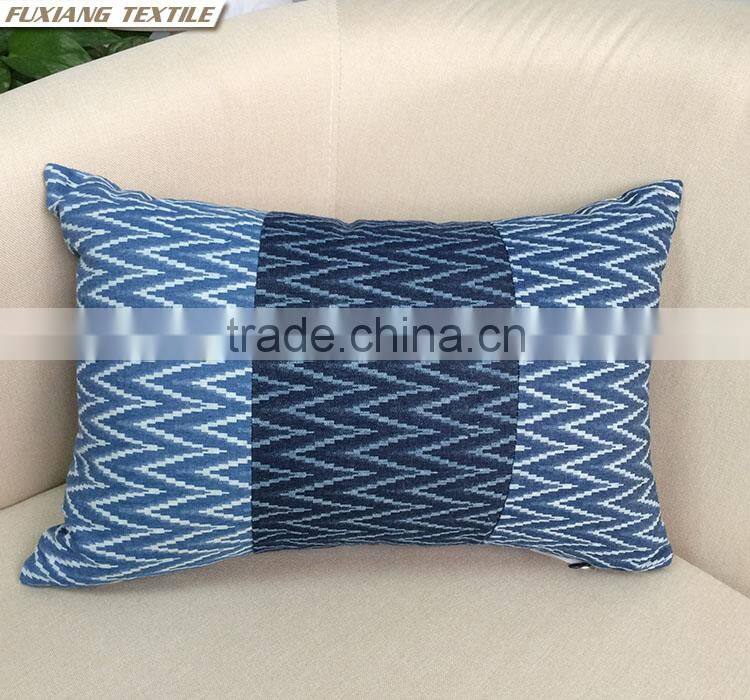 Printed Denim Fabric Patchwork Christmas Decorations Cushion Cover