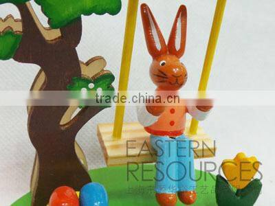 Wooden Rabbit Easter Table Decoration