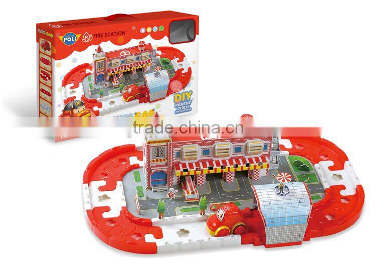 Toy robocar poli fire station DIY gift play set for kids