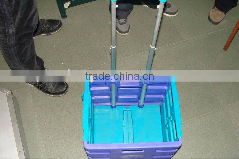 plastic folding shopping trolley