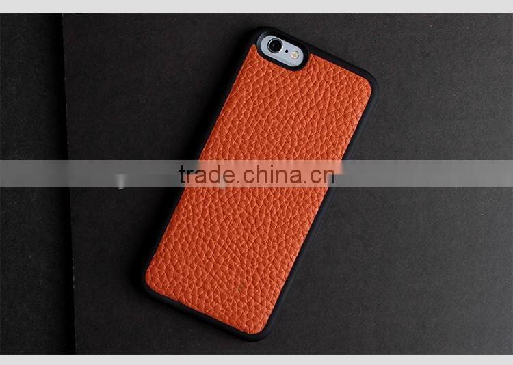 high quality pebble genuine leather case for iphone 6 / 6S plus cow leather case