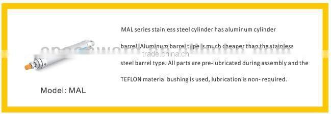 Stainless steel Pneumatic Air Cylinder, MI series