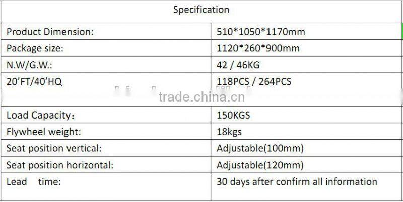 2015 new design spinning bike with 18kg flywheel