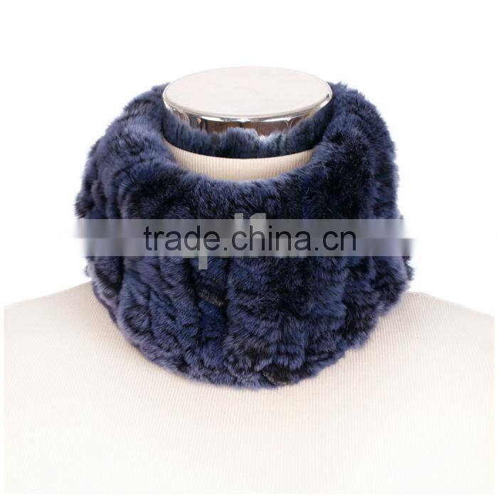 QD30440 Lady New Design Warmer Real Rex Rabbit Fur Scarf