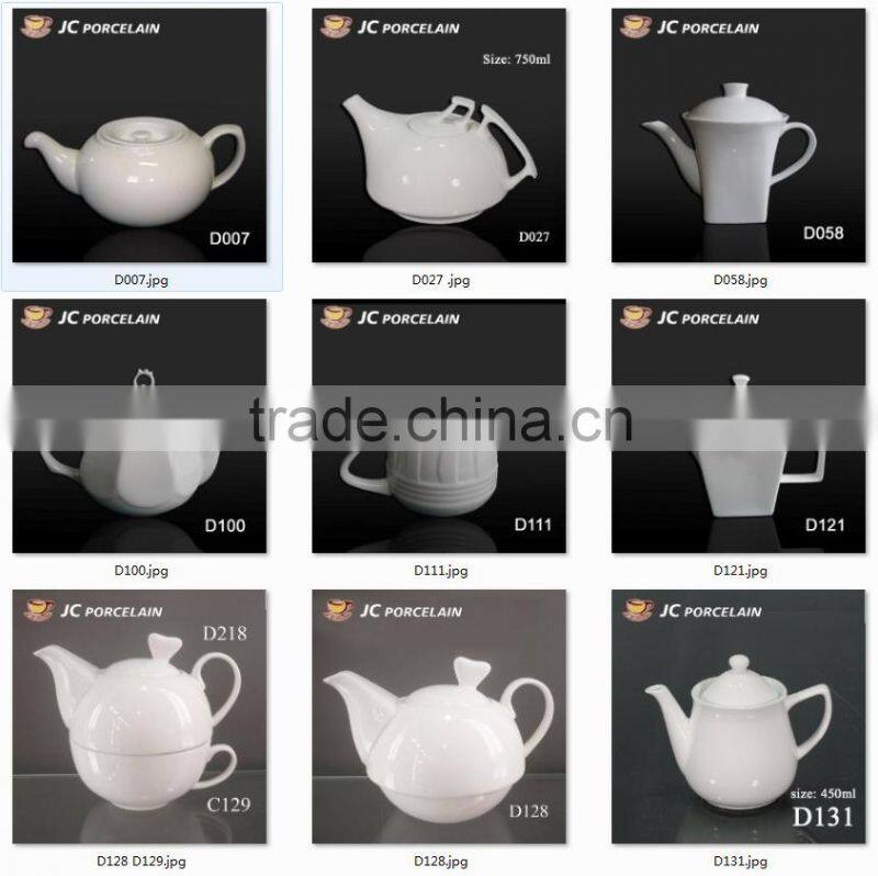 Fine quality bone china porcelain tea pot with handle