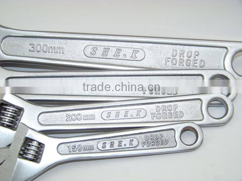Pearl nickel polished hand tools adjustable wrench