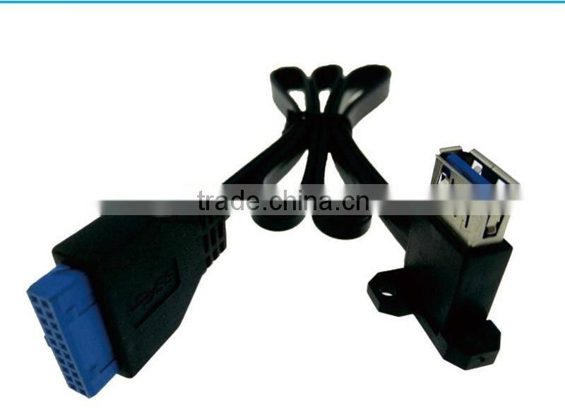 Panel Mount USB3.0 20Pin Extension Adapter Cable Mounting Ears
