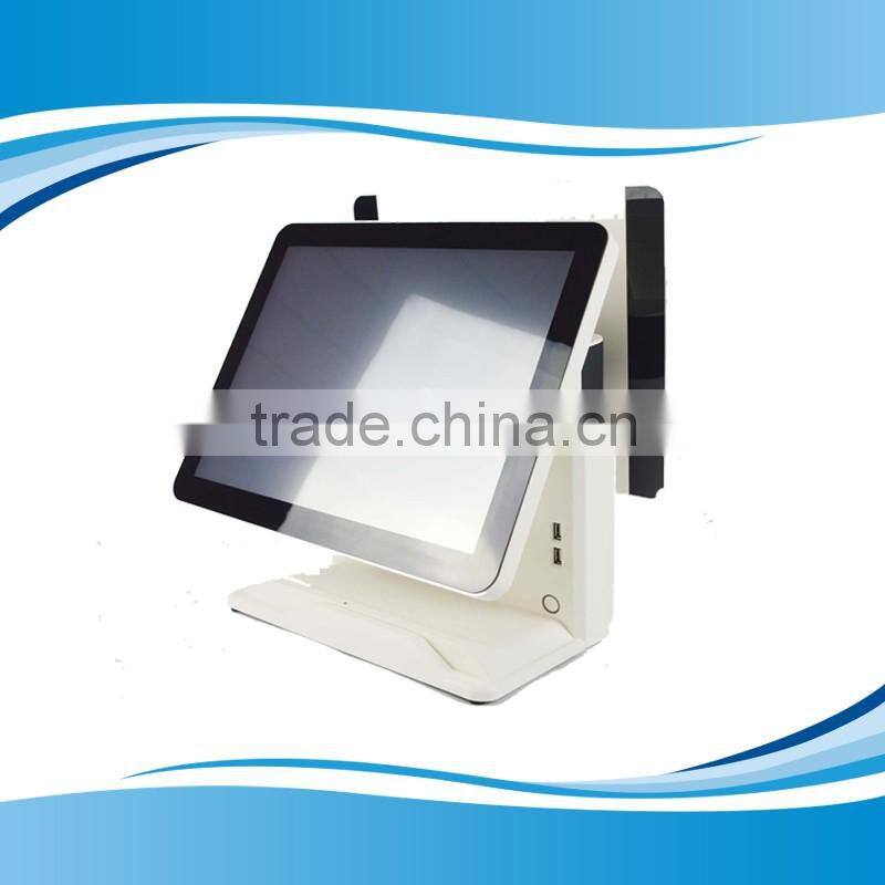 Factory all in one 15 inch Android pos terminal with dual screen 3G pos terminal GC066