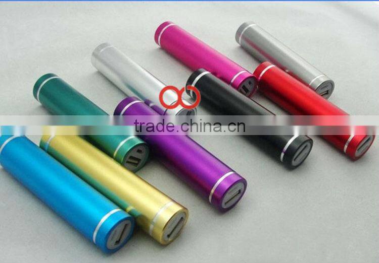 2200mah portable lipstick/cylinder shape power bank for iphone 5, Samsung, mobile phone