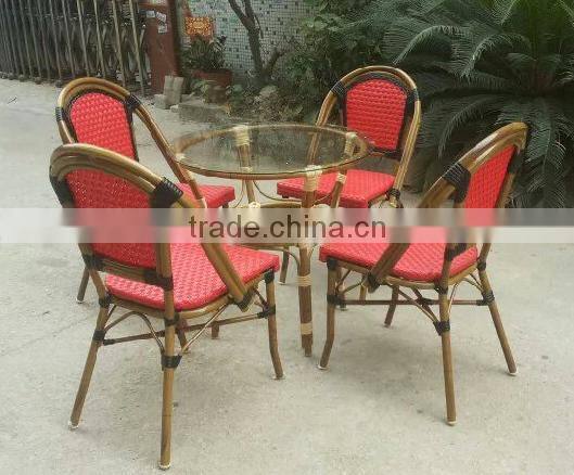 bamboo look french rattan bistro chair