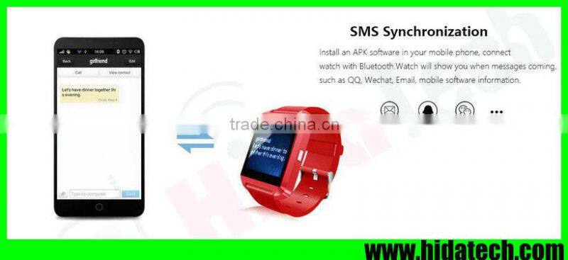 2015 Latest touch screen smart bluetooth watch for smart phone