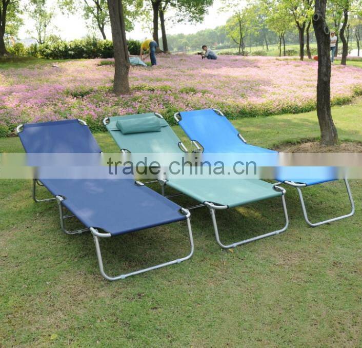 Outdoor portable metal foldable camp chair bed