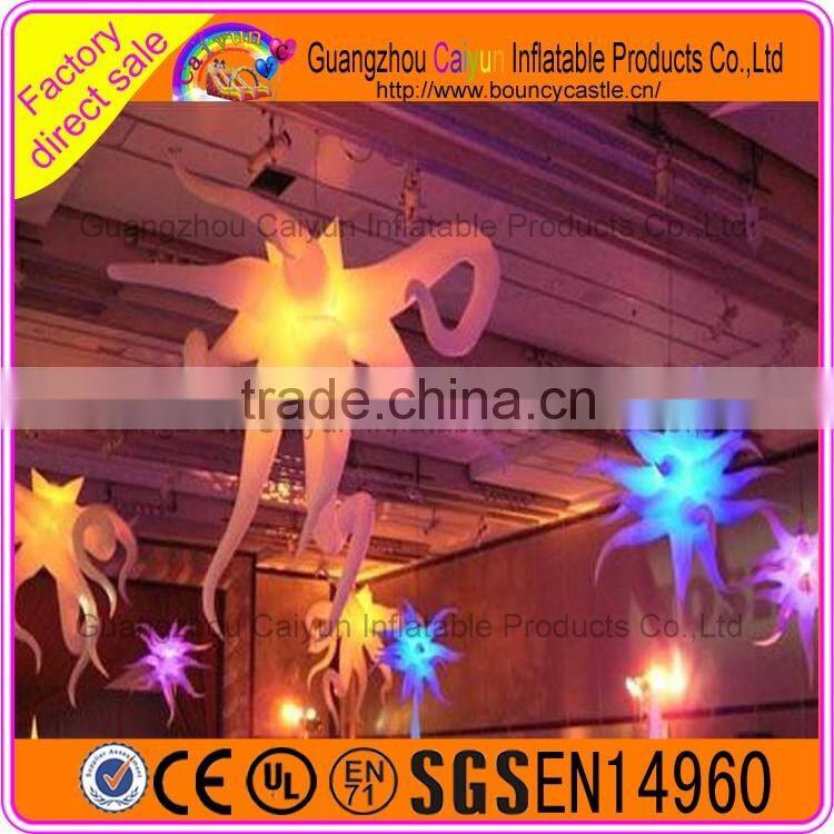 LED inflatable white lighting star/party decoration inflatable cone with led light