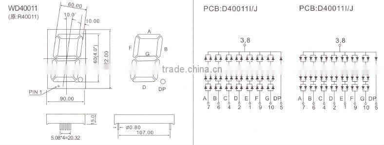 numerical led display board with many colors and sizes