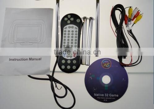 Headrest car dvd player with 7 inch touch screen HDMI USB SD FM IR wireless games