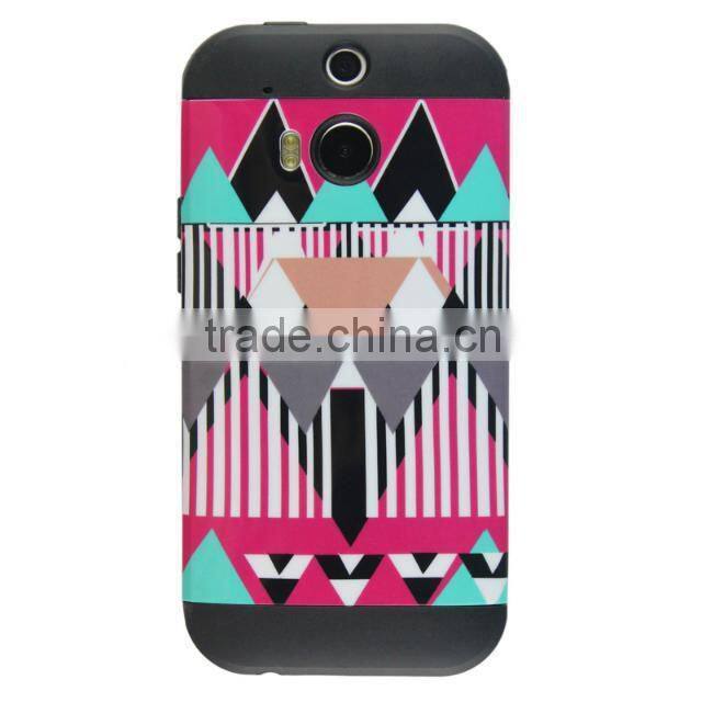 New print hybrid phone Case for HTC one M8