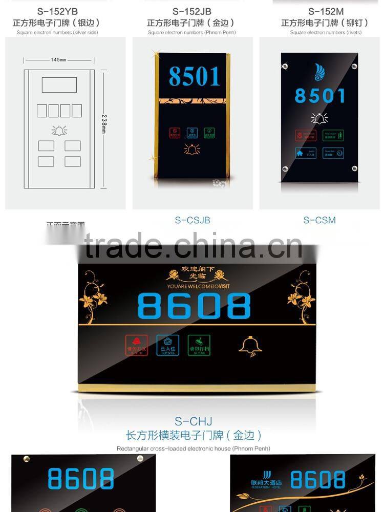 Hot selling OEM&ODM fashion electronic hotel room ceramic door number plaques with low price
