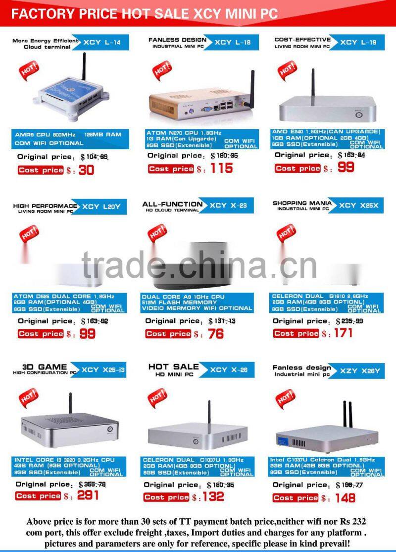 AMD XCY L-19X E350 Dual-core 1.6Ghz MINI PC / HTPC /motherboard desktop/ THIN CLIENT with HDMI