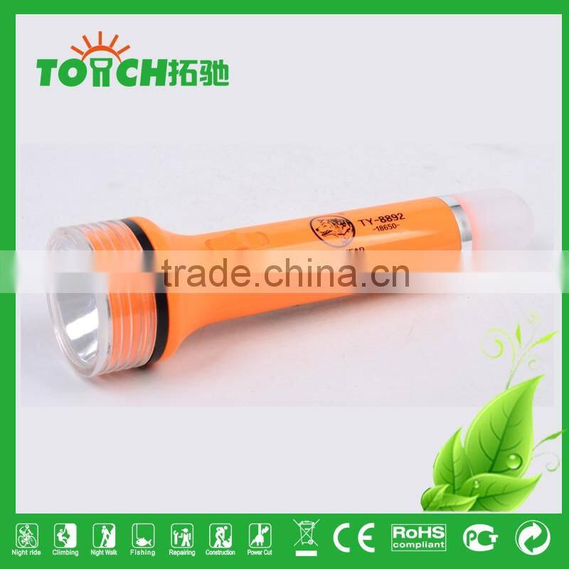 ABS Plastic Rechargeable LED Flashlights with Charger multifunctional flashlight colorful for outrdoor hunting or camping