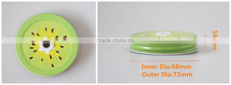 Kiwi fruit shaped custom straw metal tinplate Caps