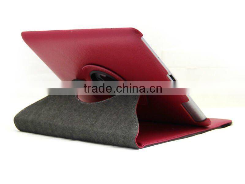 360 degree rotation pu leather case for ipad 2/3