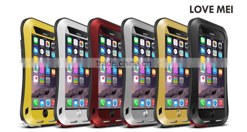 Love Mei Gorilla Glass Aluminum Outdoor Waterproof Case For iPhone 6 Plus