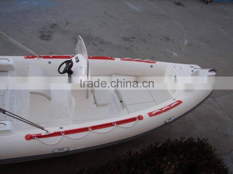CE boat best price cheap big PVC fiberglass fishing boat with engine