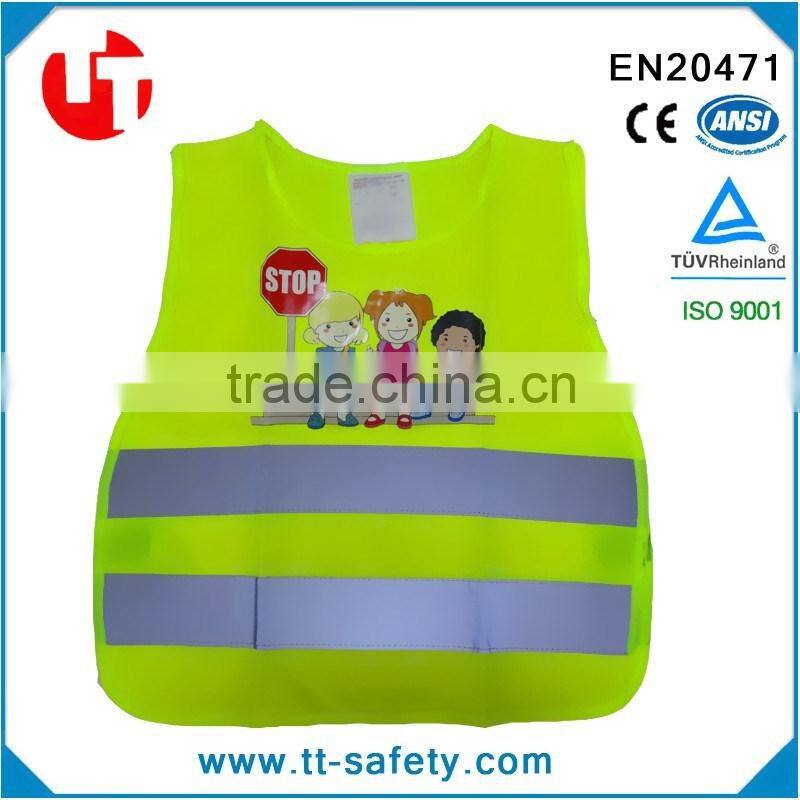 CE EN471 EN1150 class 2 high visibility quality kids safety reflective school garment