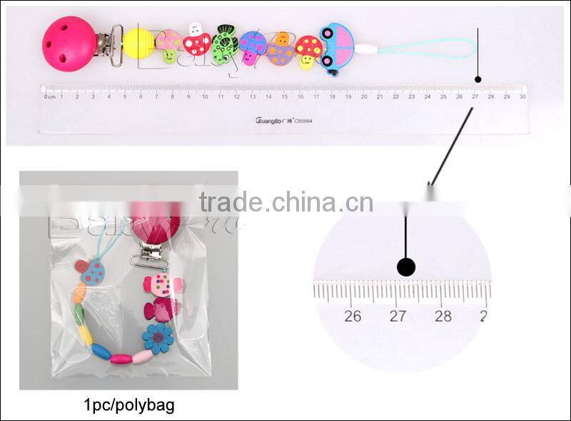 Baby DIY LETTERS Pacifier Holder Anti-out Chain Wooden Baby Pacifier Chain