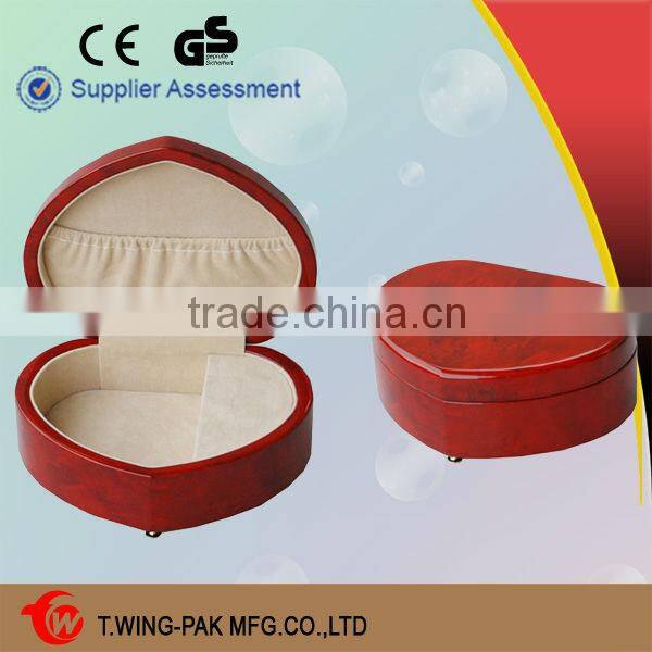 Hand cranked velvet lined finished wooden antique custom music box