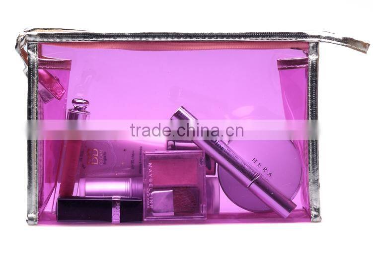 Transparent cosmetic bag pvc/Clear Travel Size Toiletry bag Bottles Carry On makeup pouch /portable toilet bag