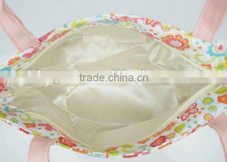 Floral canvas shopping bag, reusable shippinmg bag with printing flower