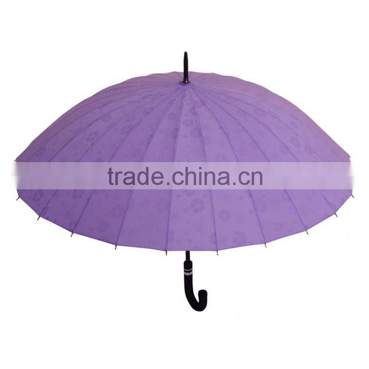 New design Pink straight umbrella Meet flower on the rainy day ! Best gift for ladies!