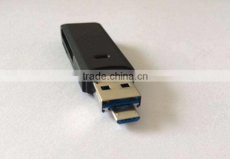 USB 3.0 Micro SDXC SD TF Card Reader+USB2.0 Micro USB OTG Card Reader Adapter for Smartphone and PC