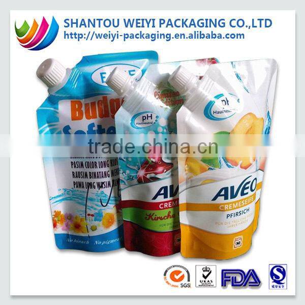 Colorful printing Pet Dog Shampoo Packaging Spout Pouch doypack For PET Food Bag