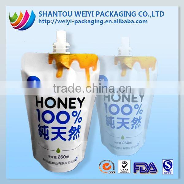 Popular resealable stand up pouch with spout sweet bean sauce filling