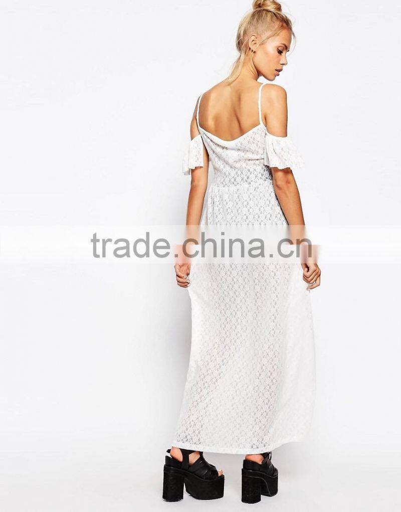 Latest Fashion The Ragged Priest Cold Shoulder Maxi Cami Top In Lace