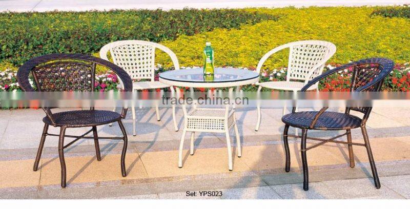 aluminum furniture for garden simple leisure rattan wicker outdoor round table chairs set YPS028