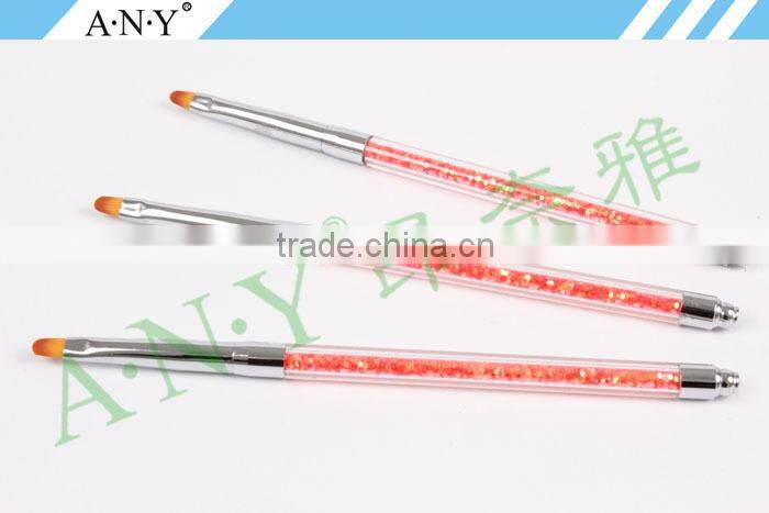 ANY Nail Design Care Acylic Glitter Handle Imported Nylon Hair Oval Gel Nail Brushes