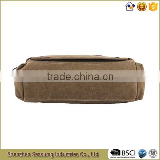 High Quality Canvas Business Handbag with Real Leather Trim