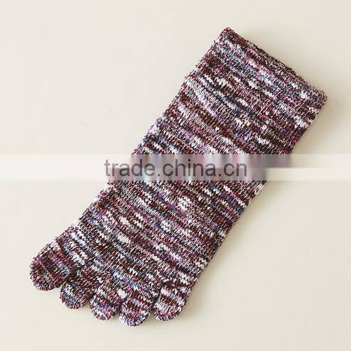 Shopping Online Japanese OEM Best Quality Custom Design Injinji Striples Winter Thick Cotton Toe Socks