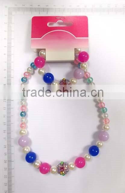 2016 multicolor beaded necklace bracelet set for children
