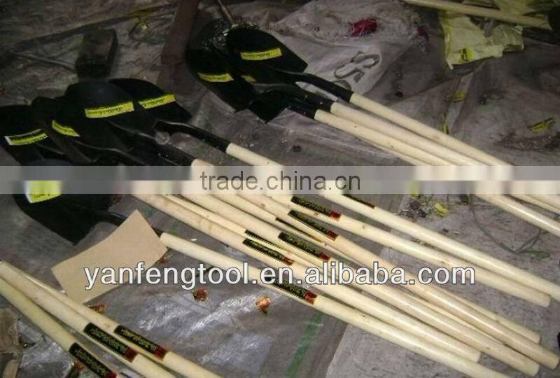 types of steel shovel with wooden handle S518L